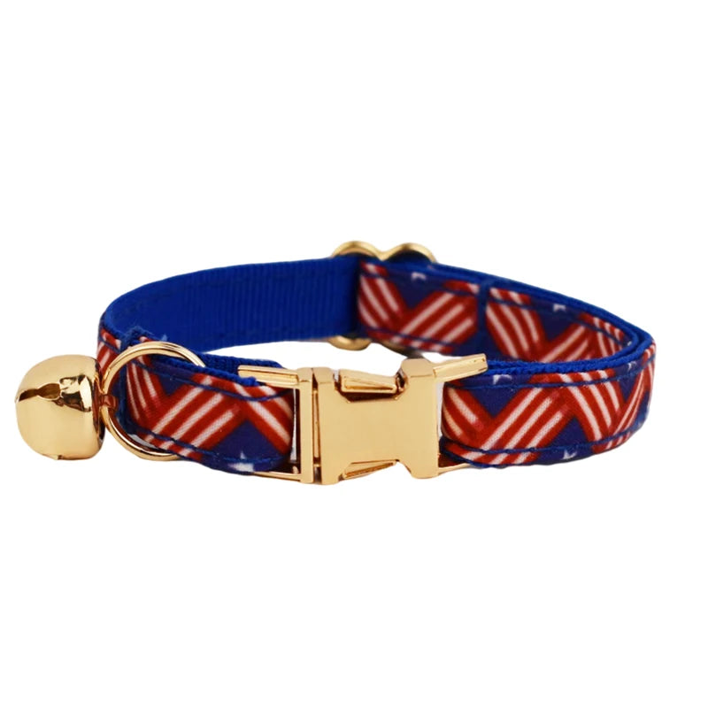 Personalized Adjustable Cat Collar with Bowknot & Bell