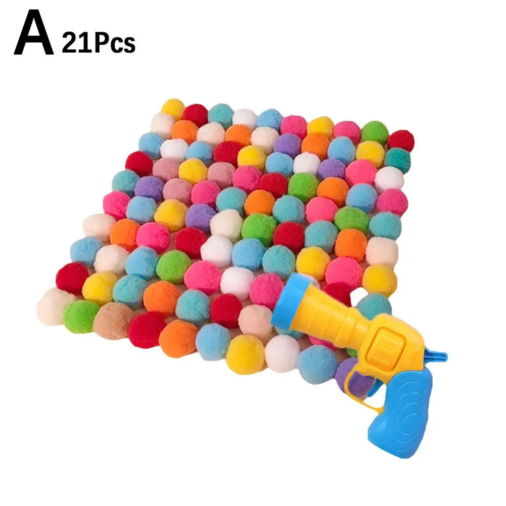 Mini Gun Cat Toy Launch Plush Balls for Interactive Play