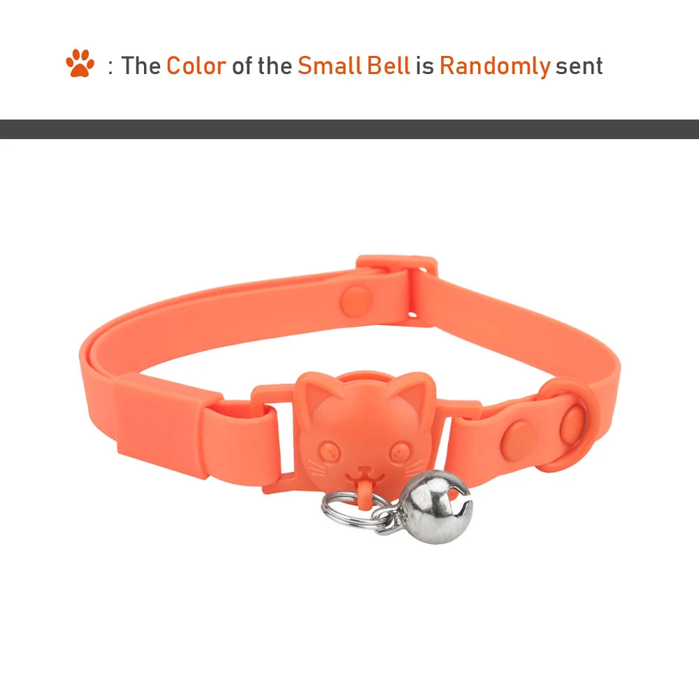 Adjustable Cartoon Design with Bell Waterproof PVC Cat Collar