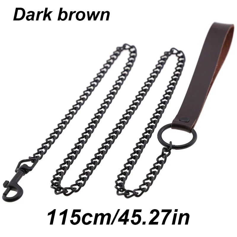 115cm Chew-Proof Metal Training Heavy Duty Chain Dog Leash