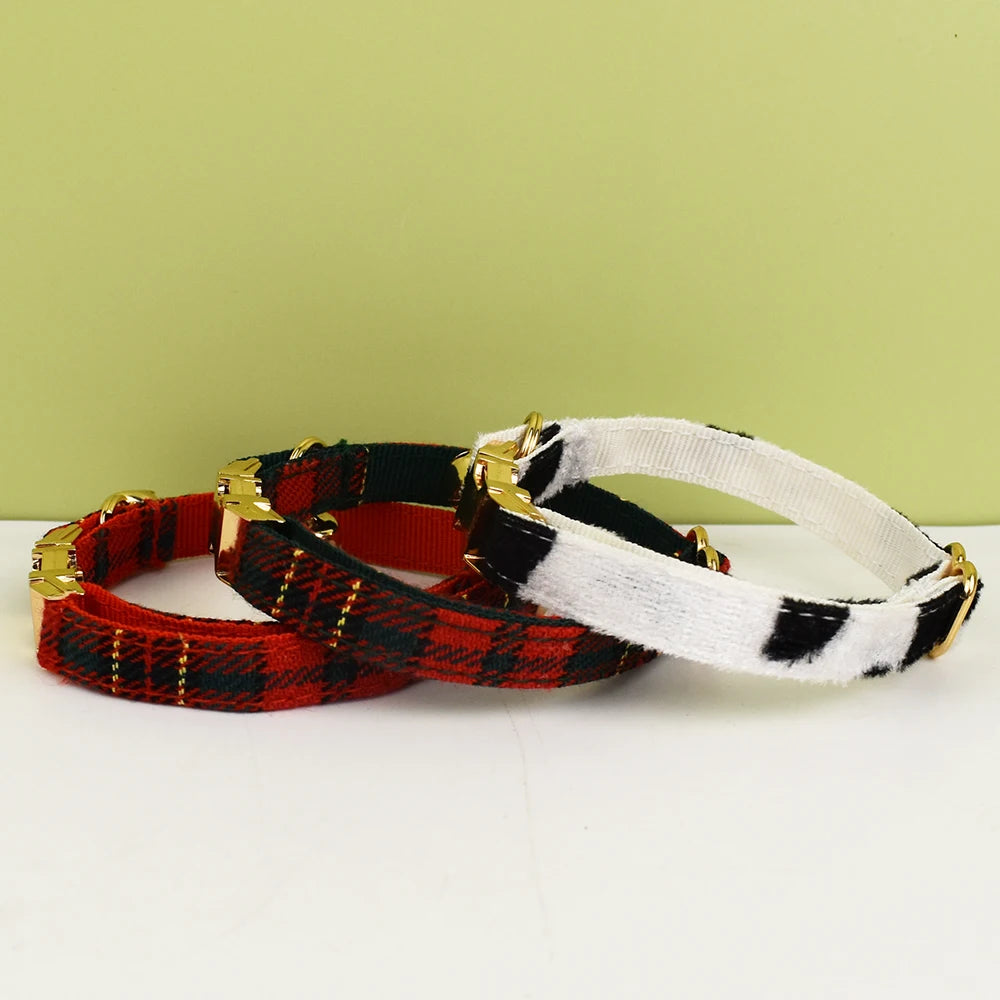 Personalized Adjustable Cat Collar with Bowknot & Bell