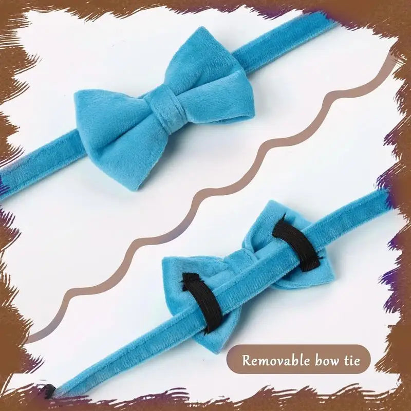 Adjustable Pet Collar with Bell & Bowknot Safety Buckle for Small Dogs & Cats