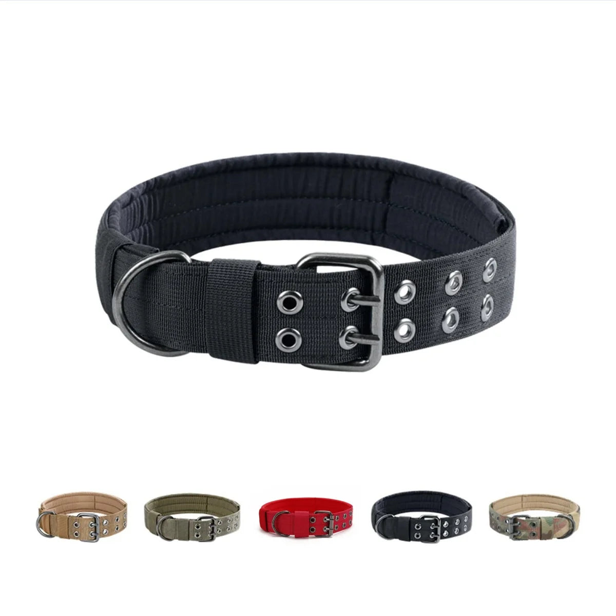Adjustable Tactical Dog Collar with Double Buckle