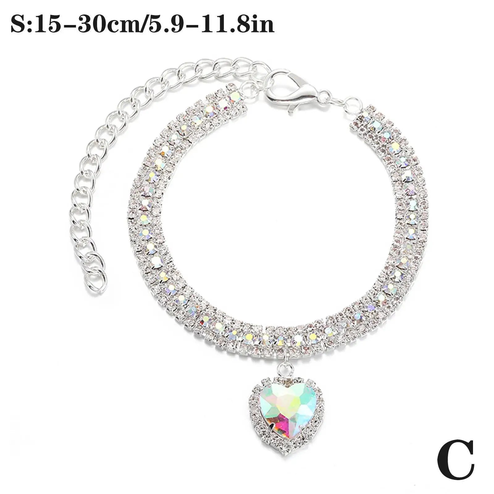 Crystal Pendant Rhinestone Diamante Pet Collar