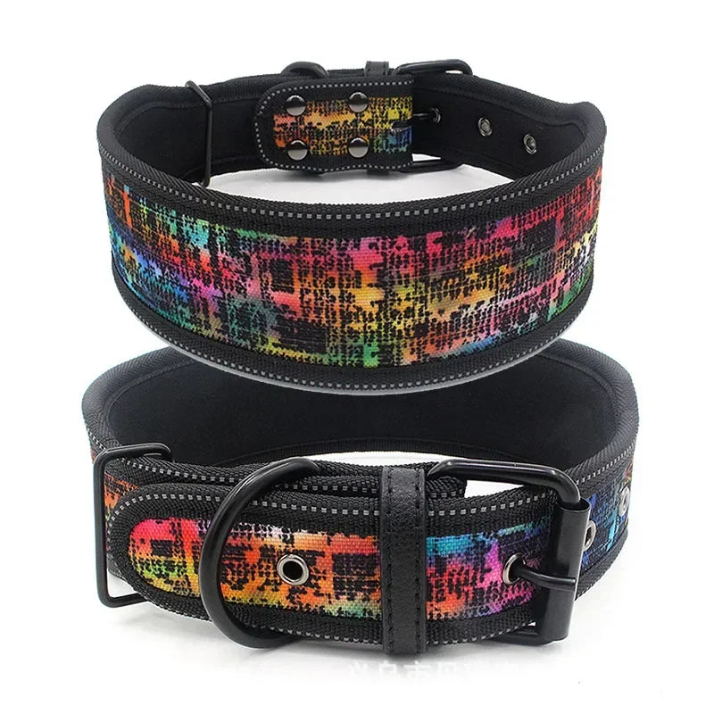 Adjustable Reflective Neoprene Padded Dog Collar