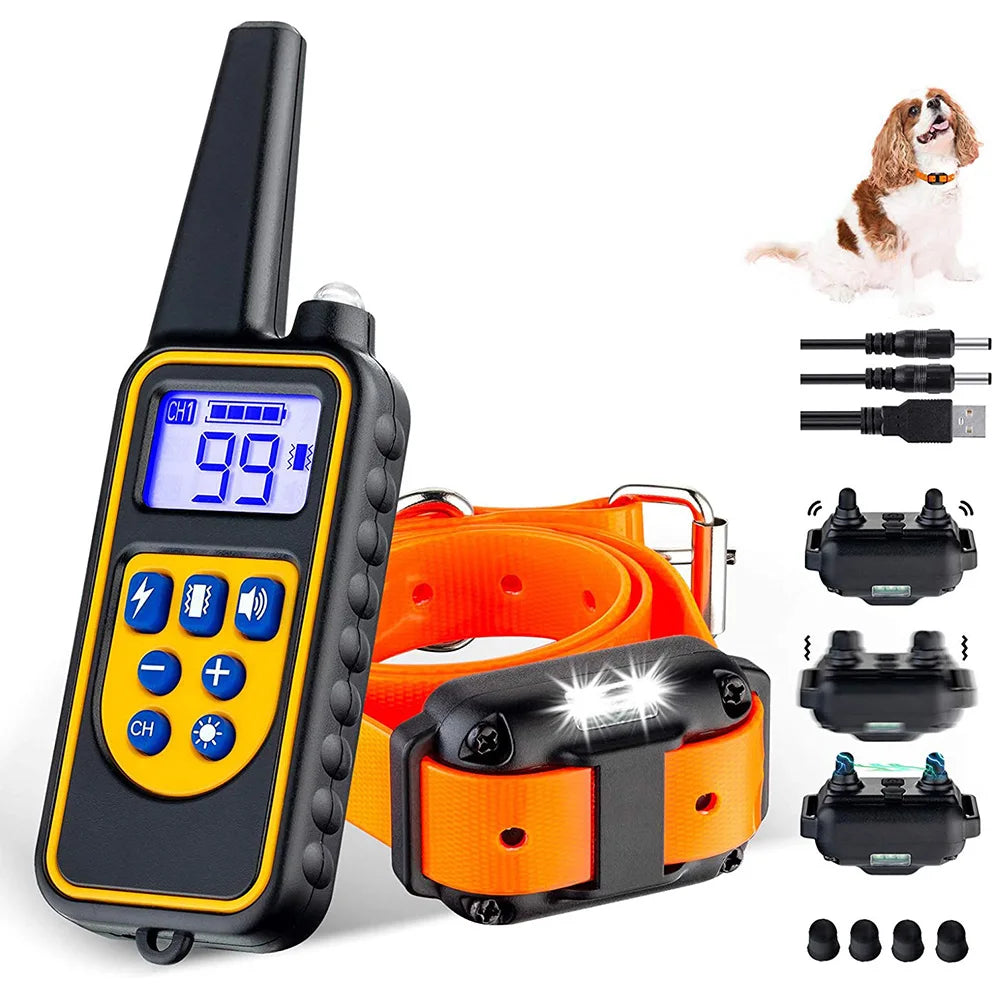 Remote-Controlled Rechargeable Waterproof Dog Training Collar