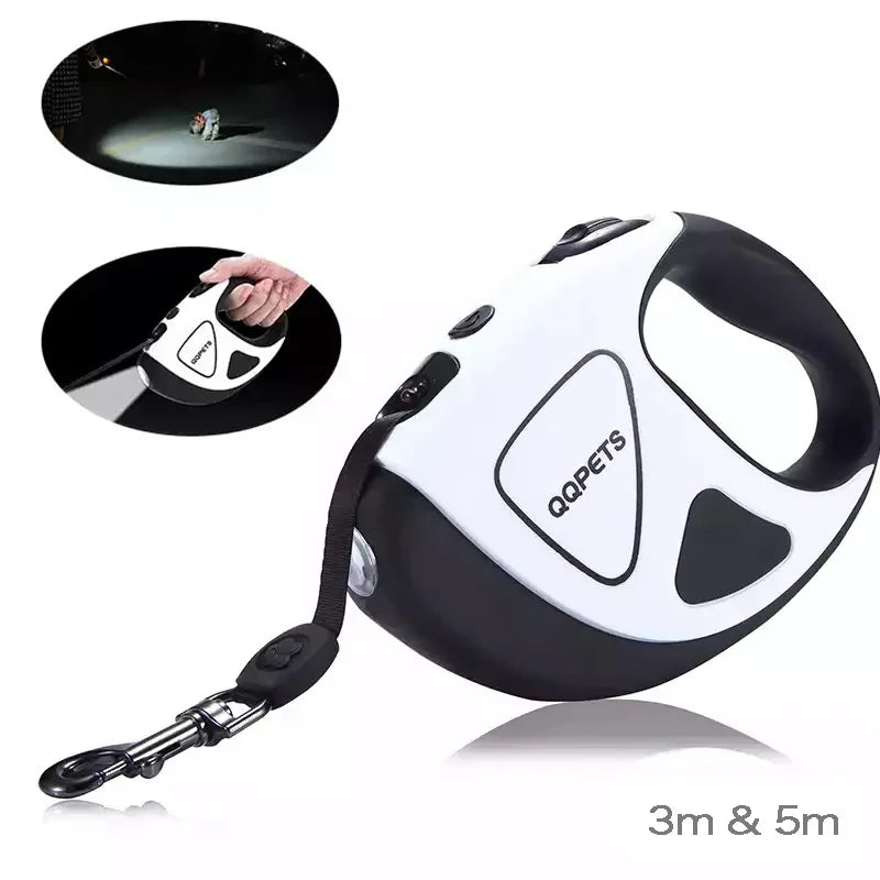 Retractable Pet Leash with LED 3m/5m Fiber Rope for Dogs
