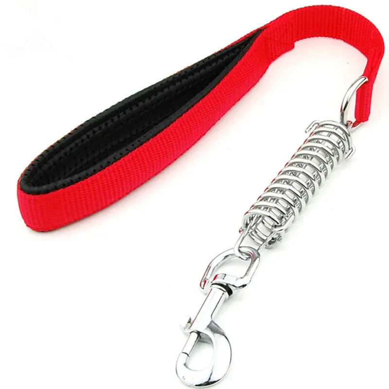 Durable Chew Spring Short Dog Leash with PU Leather Handle