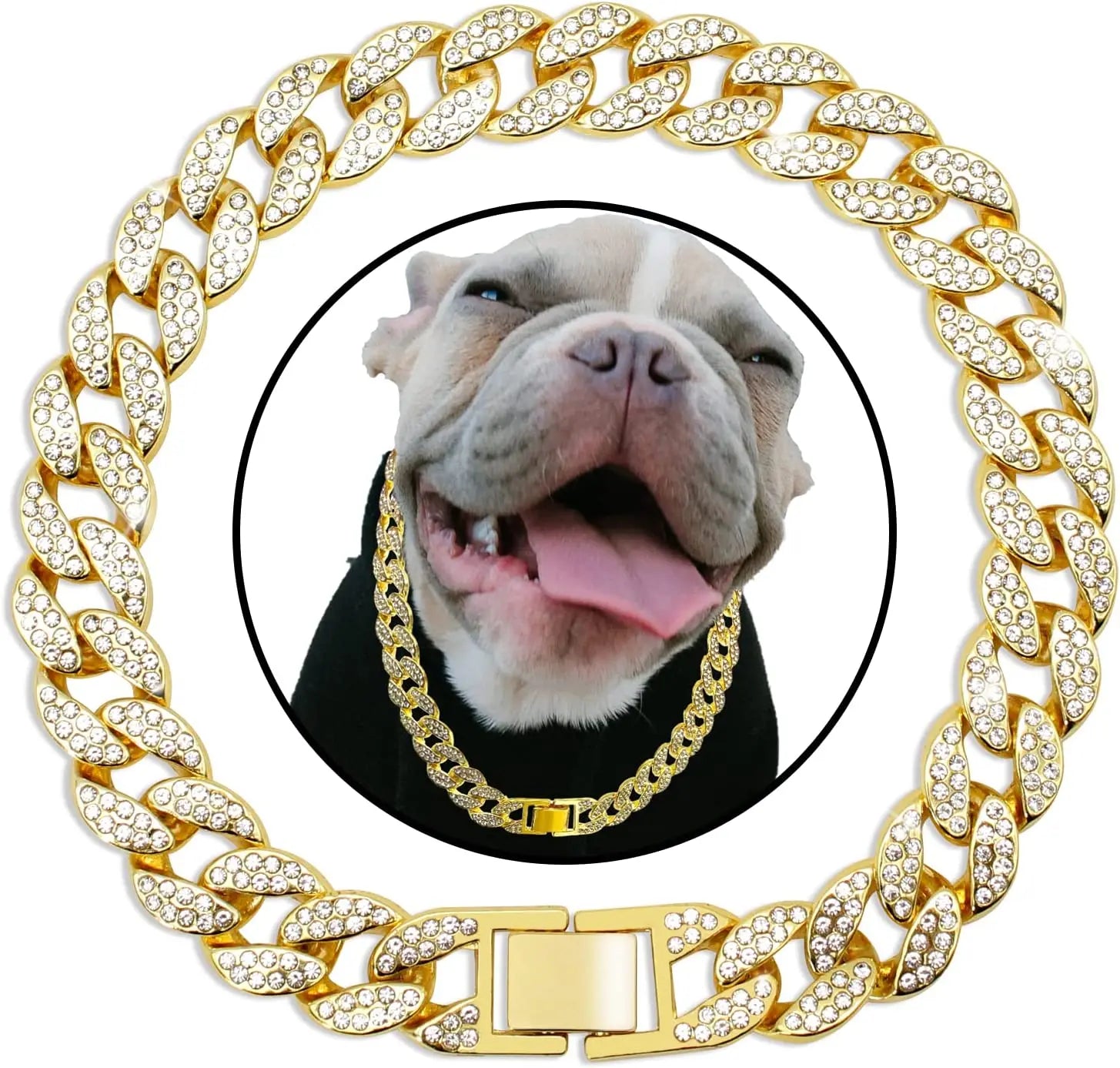 Diamond Chain Gold Cuban Link Dog & Cat Collar