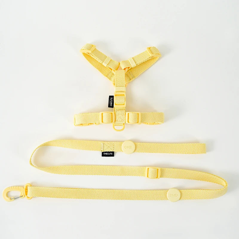 Adjustable Macaron Color Pet Harness And Leash Set
