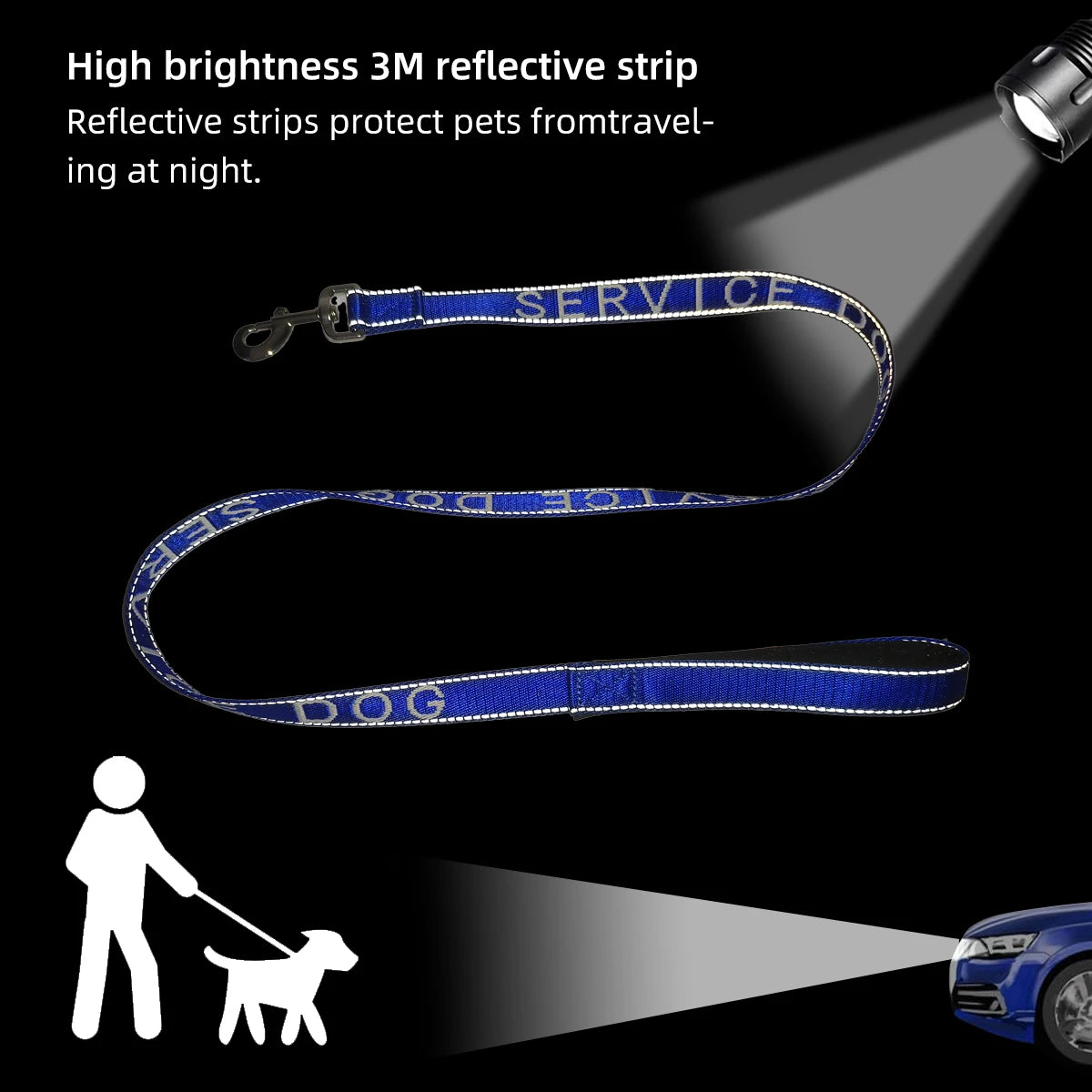 Solid Color Training Lead Reflective Jacquard Pet Leash