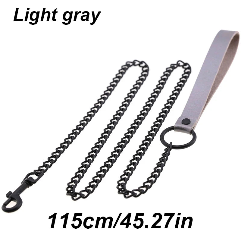 115cm Chew-Proof Metal Training Heavy Duty Chain Dog Leash