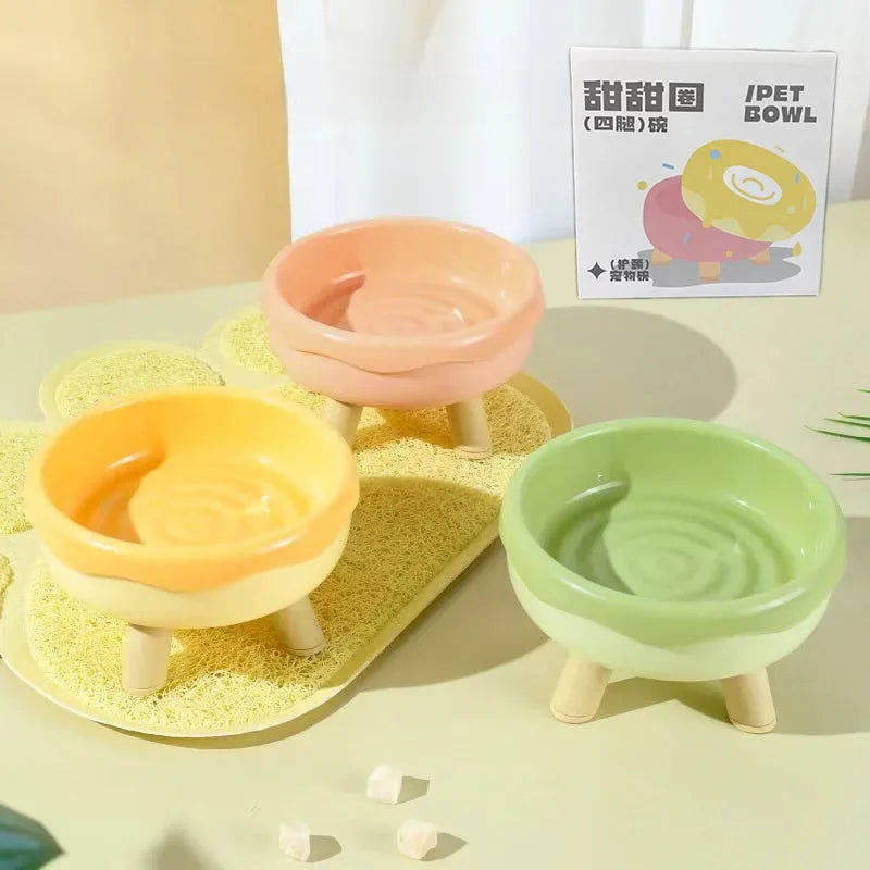 Four-Legged Pet Bowl Stylish Feeder for Cats & Small Dogs
