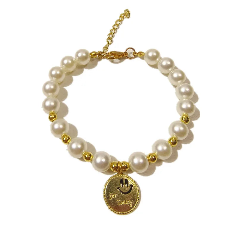 Rose Flower Adjustable Pearl Cat Collar