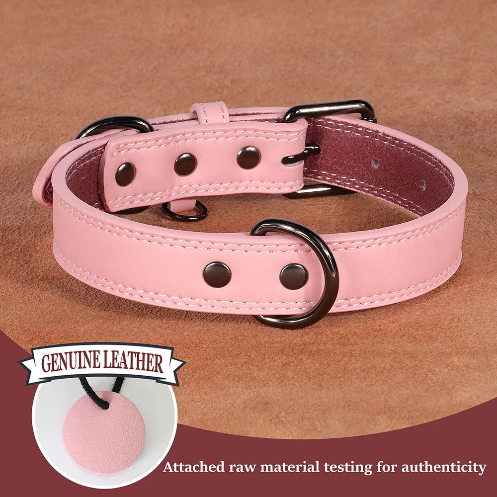 Soft & Durable Real Genuine Leather Dog Collar