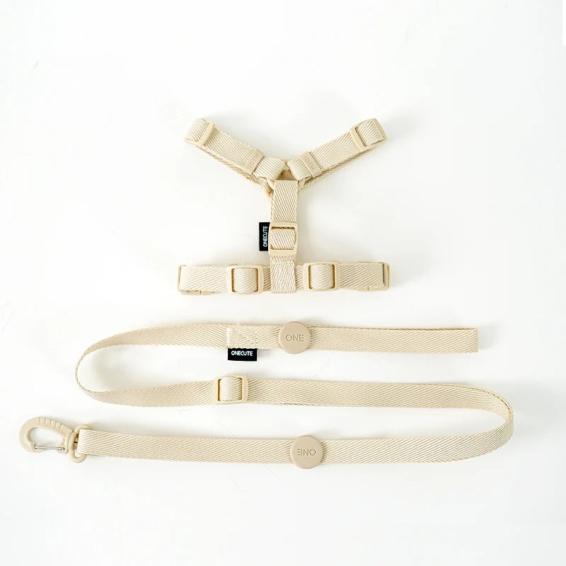 Adjustable Macaron Color Pet Harness And Leash Set