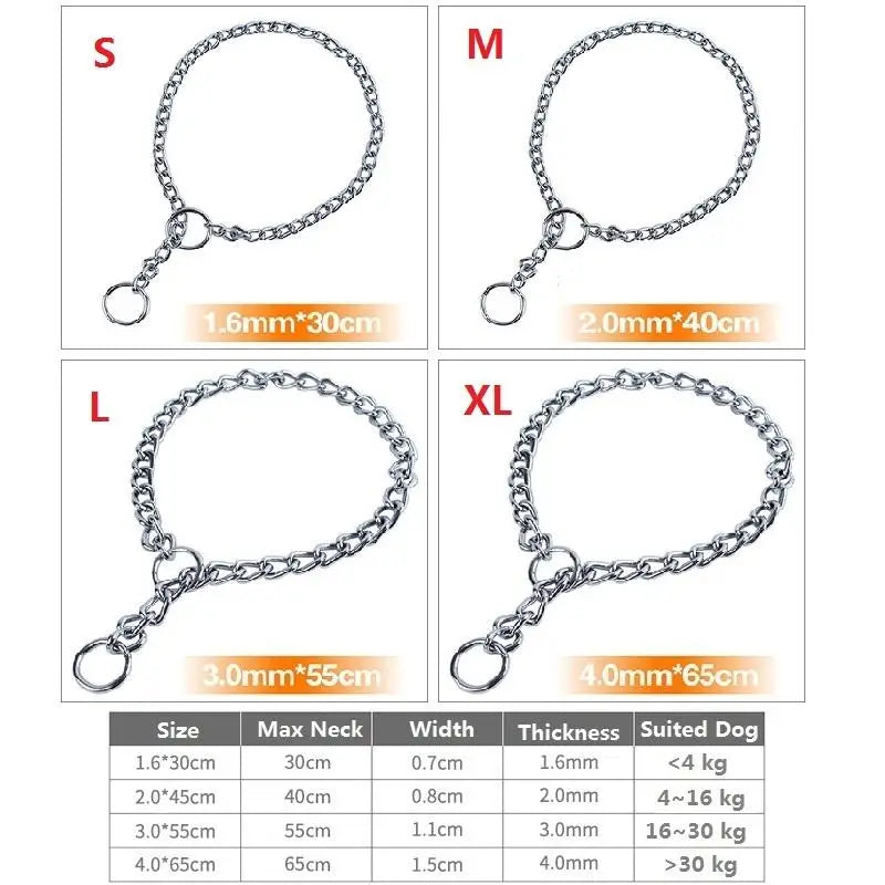 Durable Adjustable Stainless Steel Slip Chain Collar