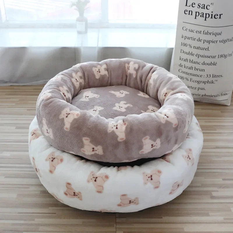Soft, Warm, Calming Washable Plush Donut Pet Sofa Bed