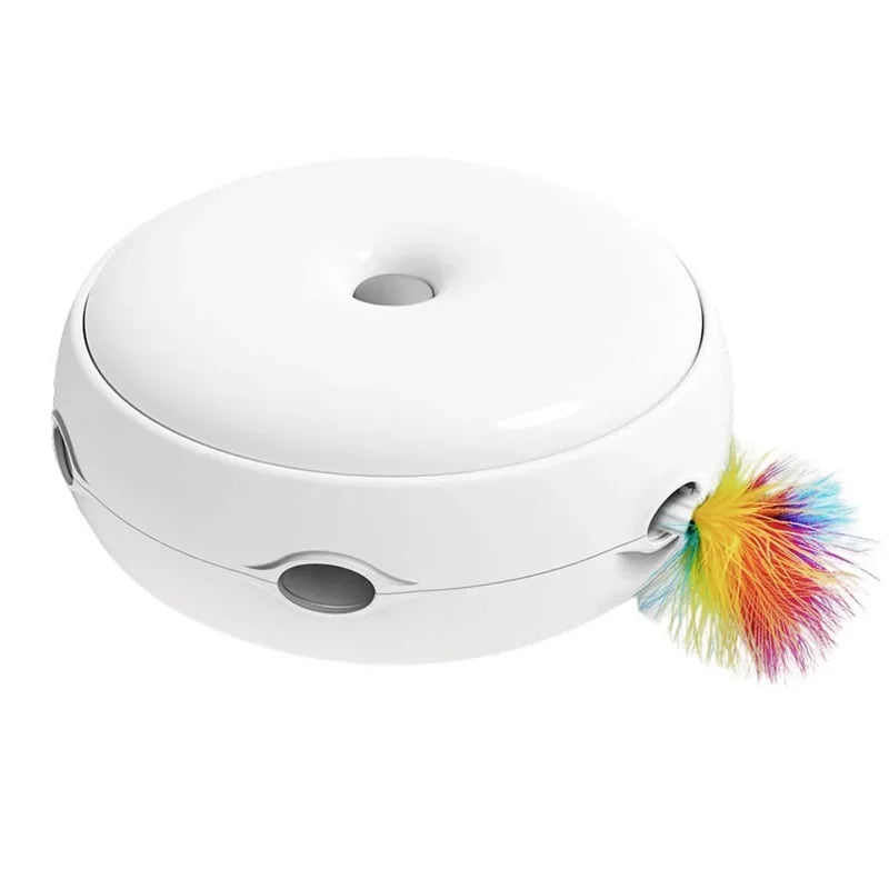 Smart Electric Cat Toy Interactive Turntable with Feather Teaser