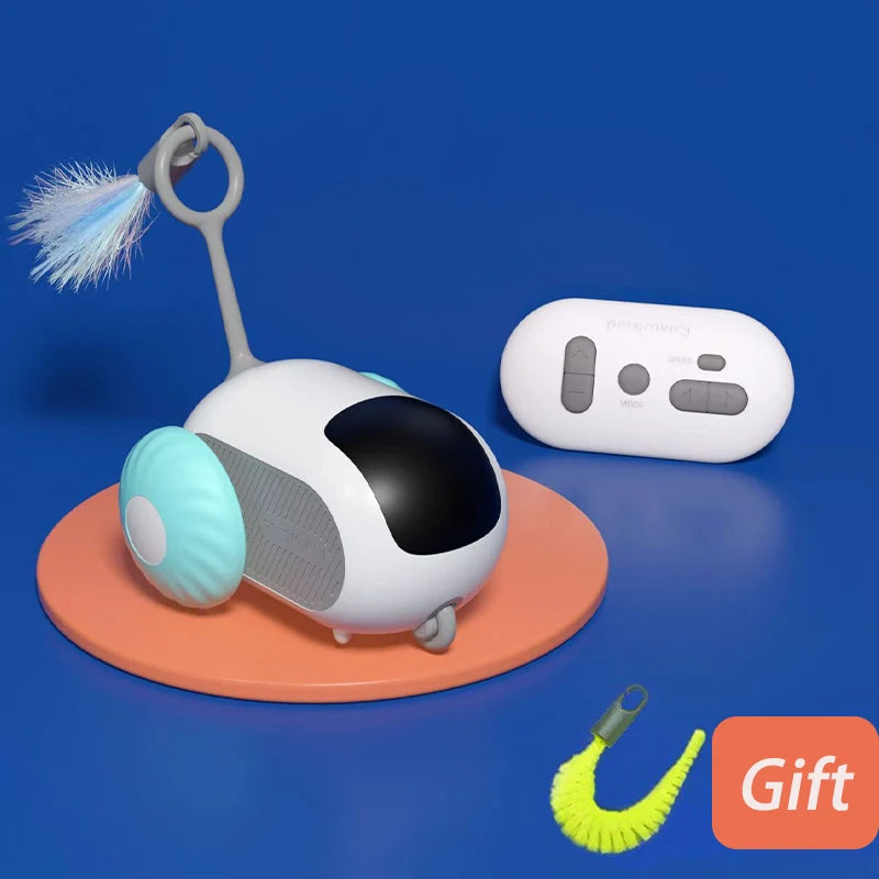 Smart Cat Toy Interactive Remote Control Electric Car, Rechargeable for Pets