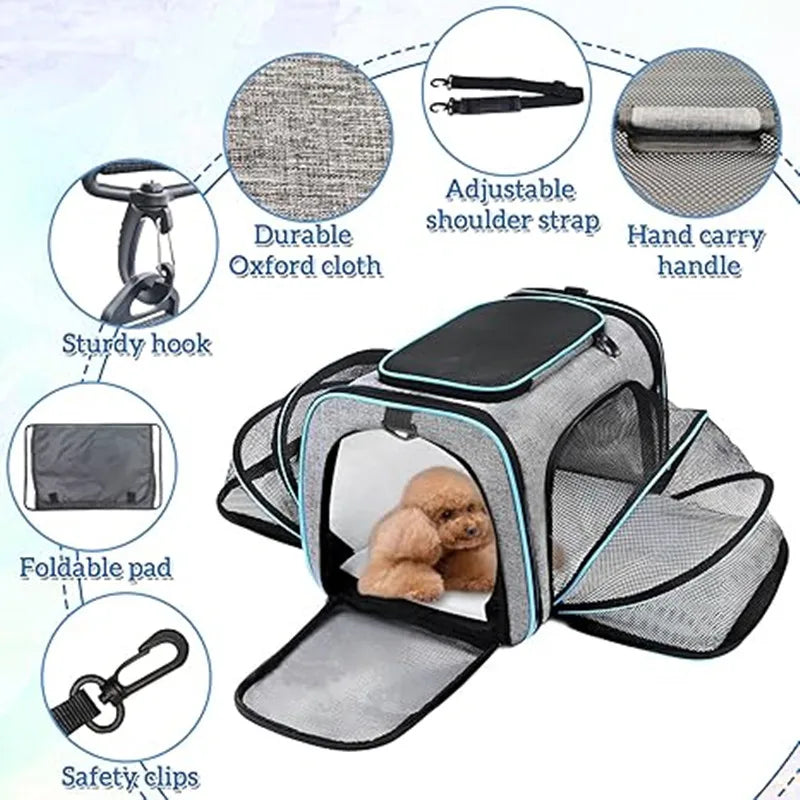 Portable Pet Carrier Backpack Breathable & Foldable for Cats & Dogs