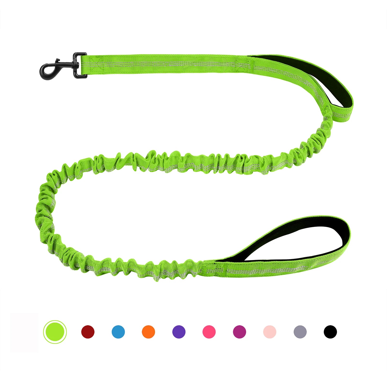 Shock Absorption and 2 Padded Handles Heavy Duty Bungee Dog Leash
