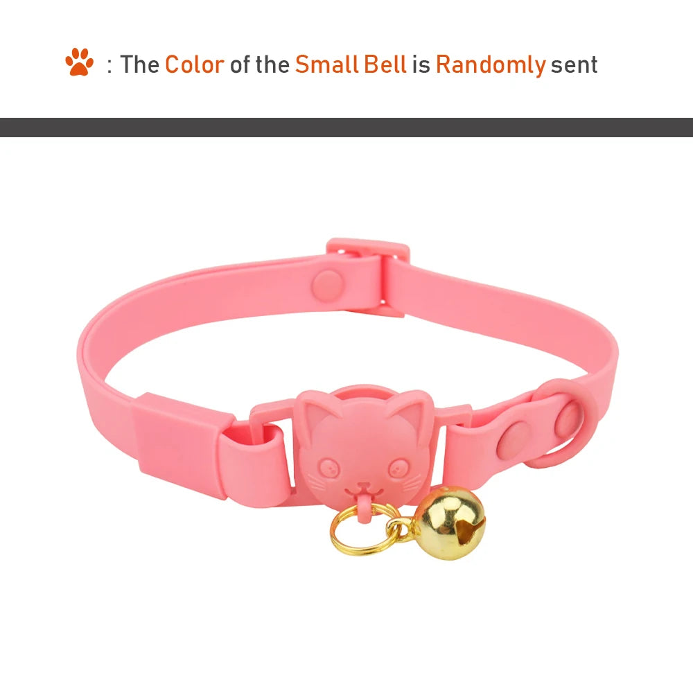 Adjustable Cartoon Design with Bell Waterproof PVC Cat Collar