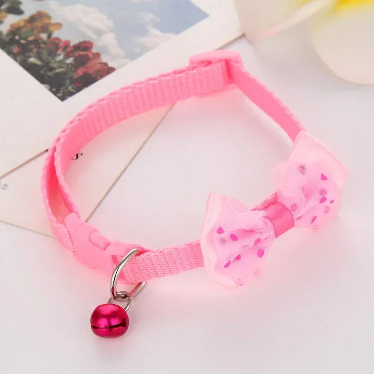 Adjustable Pet Collar with Cute Bow & Bell