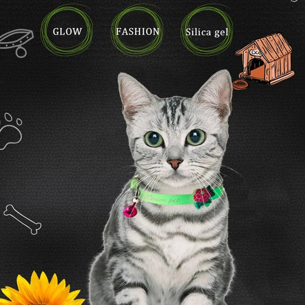 Glowing Anti-Loss Necklace Luminous Silicone Cat Collar