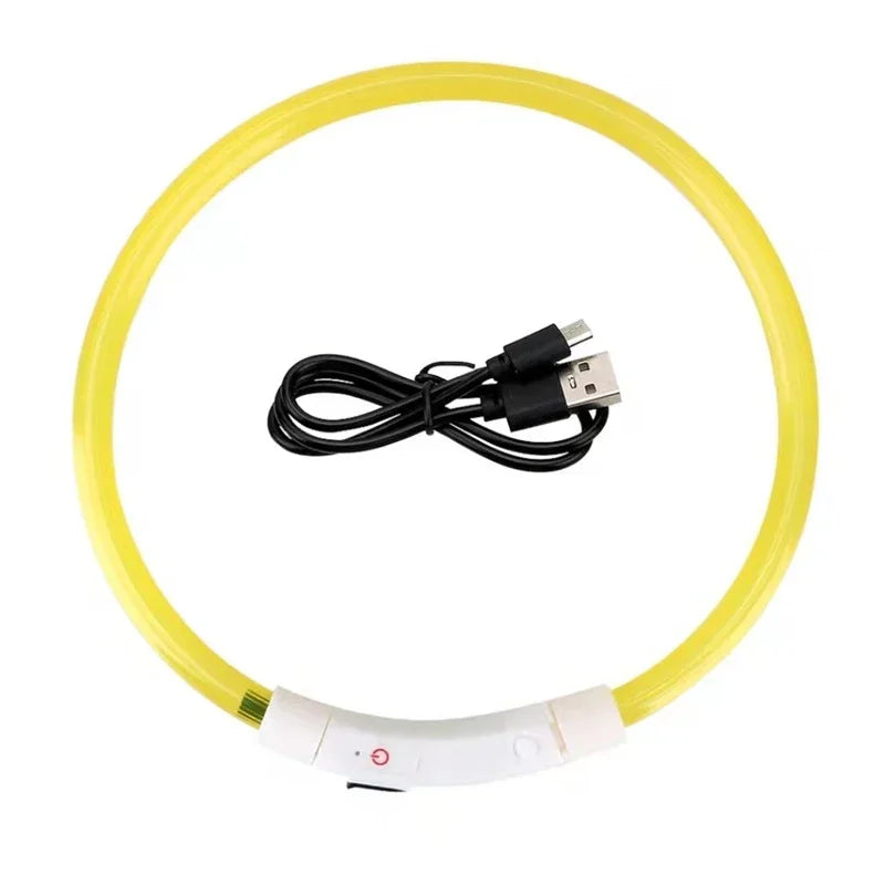 LED Light Dog Collar with Detachable USB Rechargeable Glowing Collar