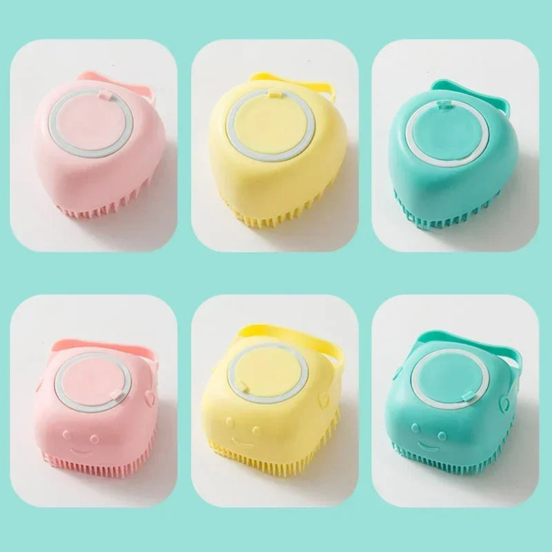 Pet Bathing Brush Soft Shampoo Massager for Dogs & Cats