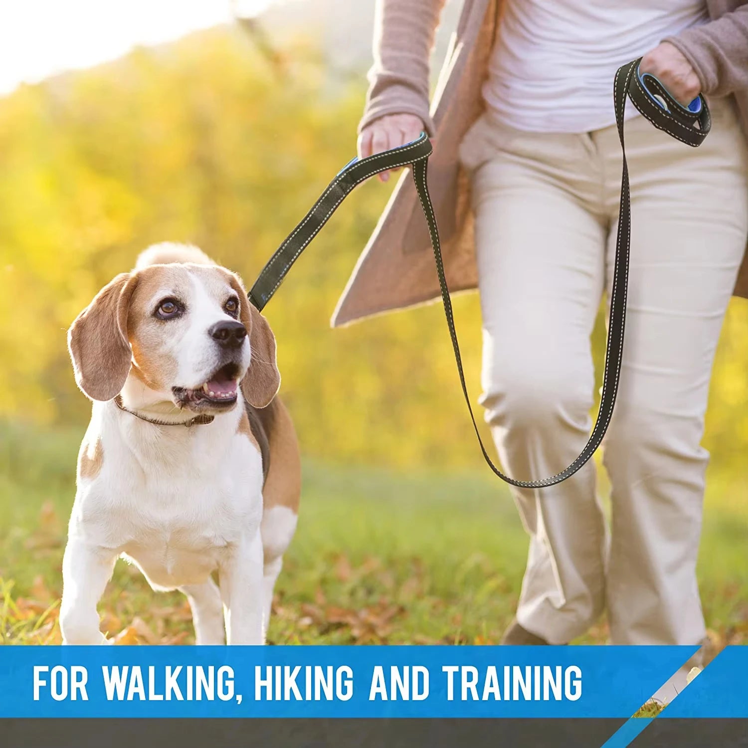 Double-Sided Reflective Safety 180cm Double Handle Dog Leash