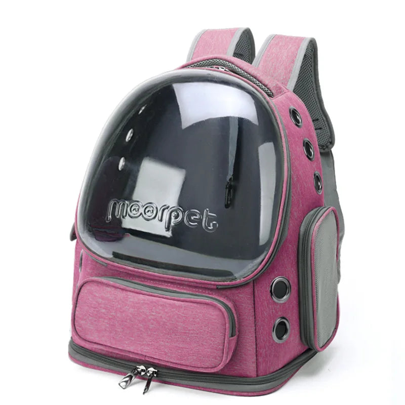 Transparent Pet Carrier Breathable Travel Backpack for Cats & Small Dogs