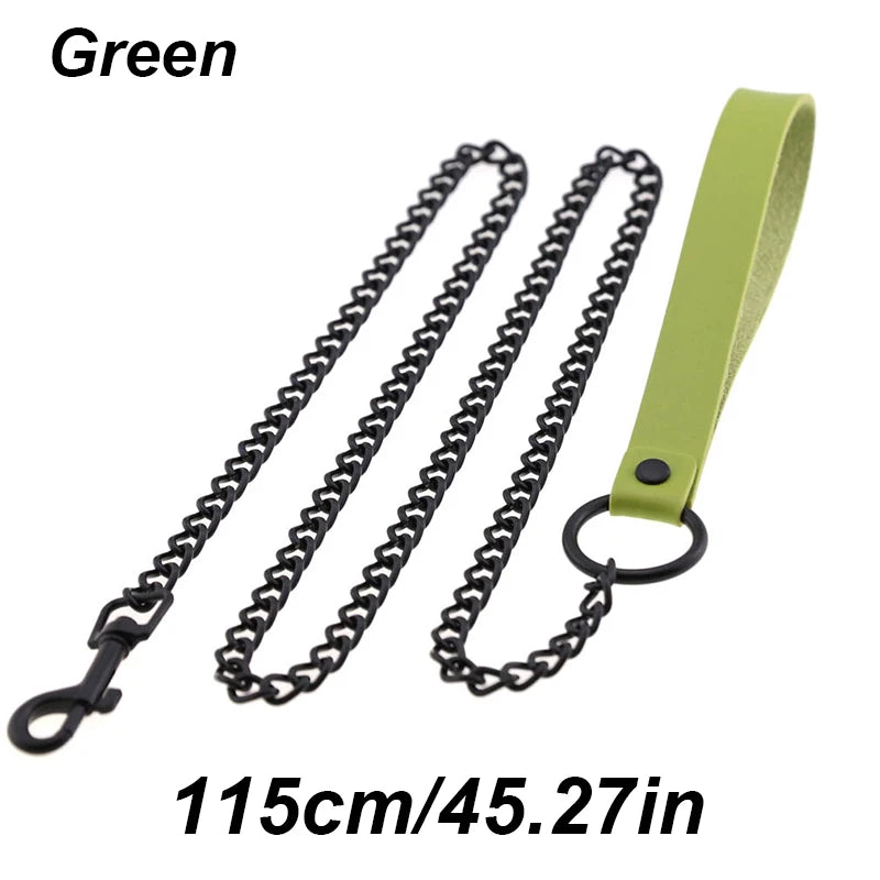 115cm Chew-Proof Metal Training Heavy Duty Chain Dog Leash