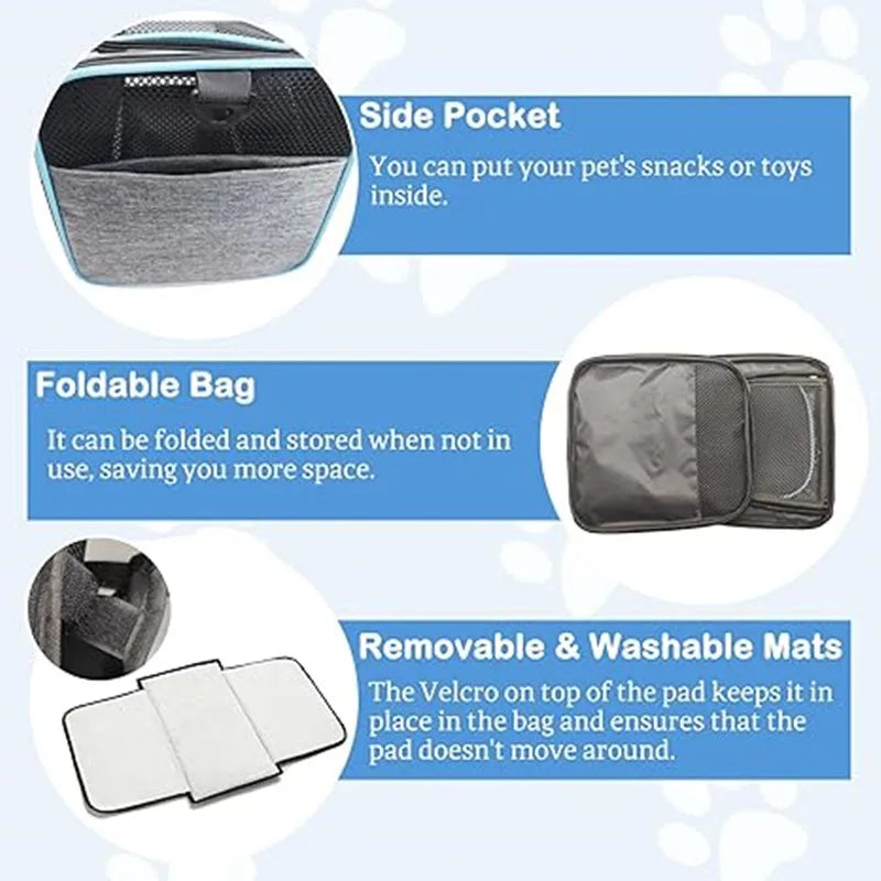 Portable Pet Carrier Backpack Breathable & Foldable for Cats & Dogs