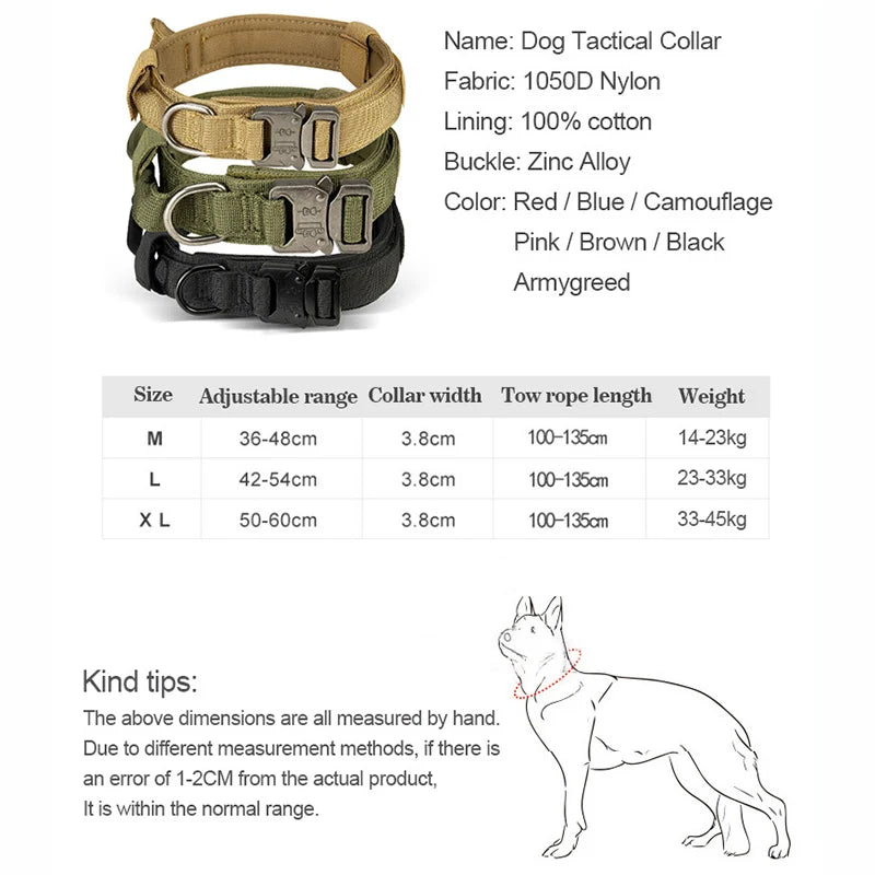 Durable Military Adjustable Tactical Dog Collar