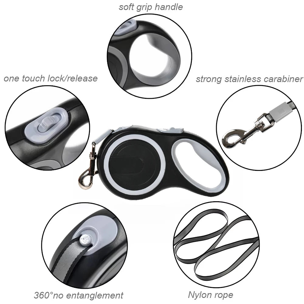 3M/5M/8M Durable Adjustable Lead Retractable Dog Leash