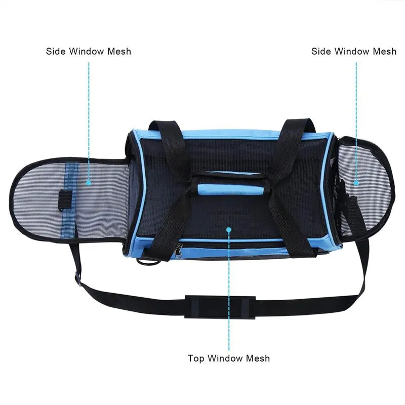 Soft-Sided Cat Carrier Portable, Folding Travel Carrier for Dogs & Cats