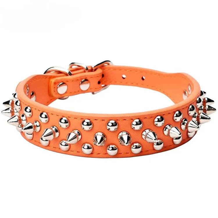Engraved Pet ID Tag Customized PU Leather Dog Collar