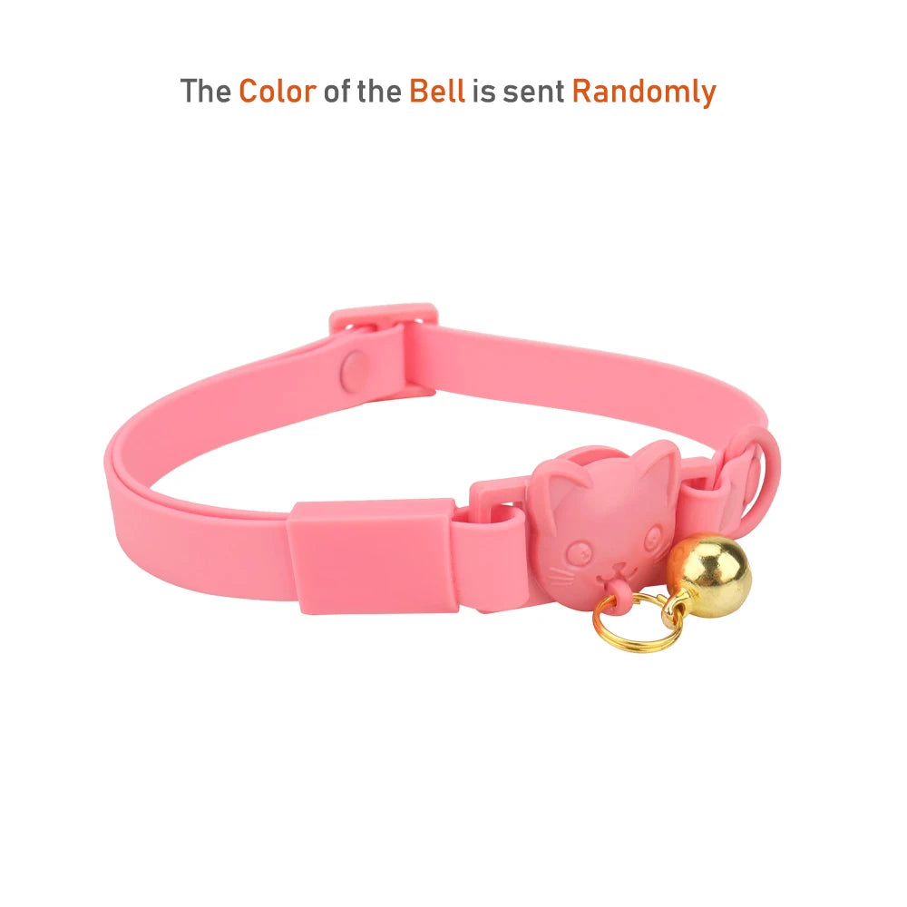 Adjustable Candy Color Kitten Waterproof PVC Cat Collar