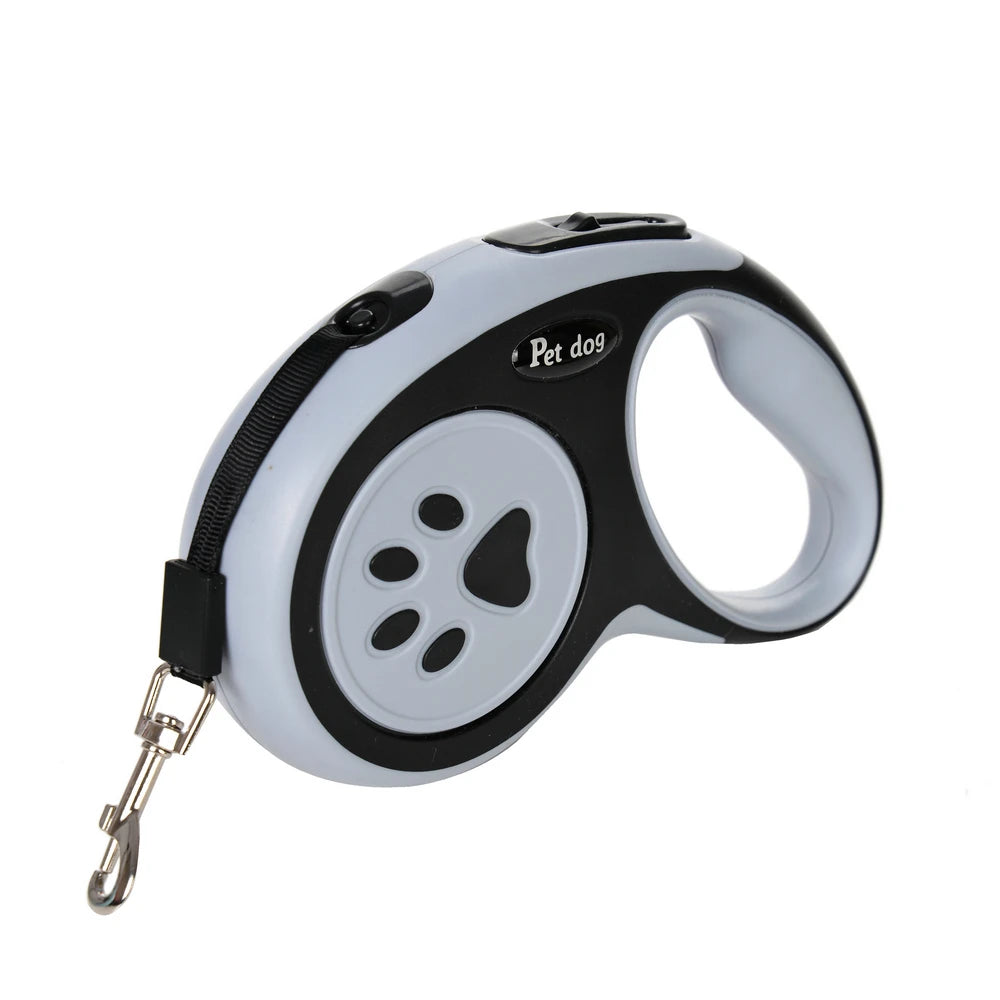 Retractable Nylon Lead 3M/5M Dog Leash with Paw Design