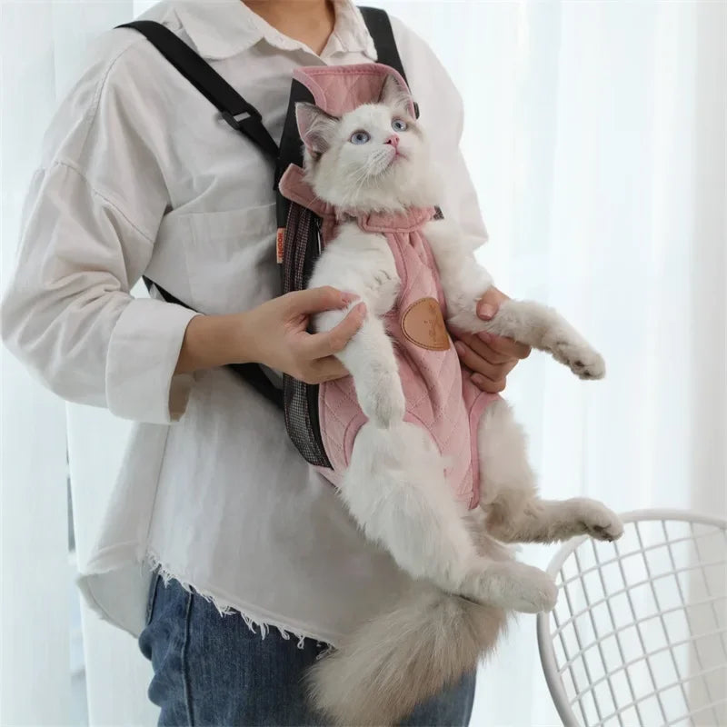 Fashionable Pet Carrier Breathable Travel Backpack for Cats & Dogs