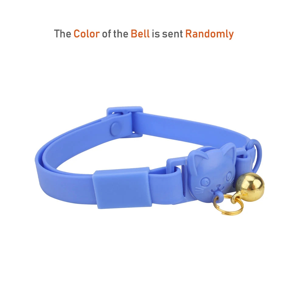 Adjustable Candy Color Kitten Waterproof PVC Cat Collar