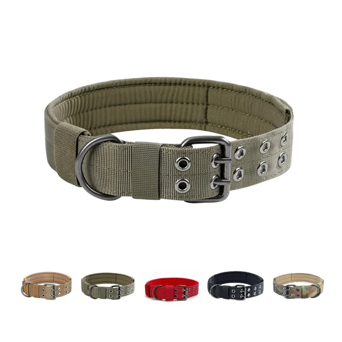 Adjustable Tactical Dog Collar with Double Buckle