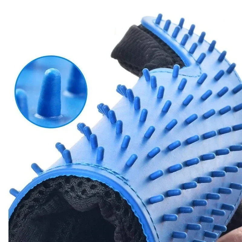 Pet Grooming Gloves Massage & Cleaning Tool for Cats & Dogs