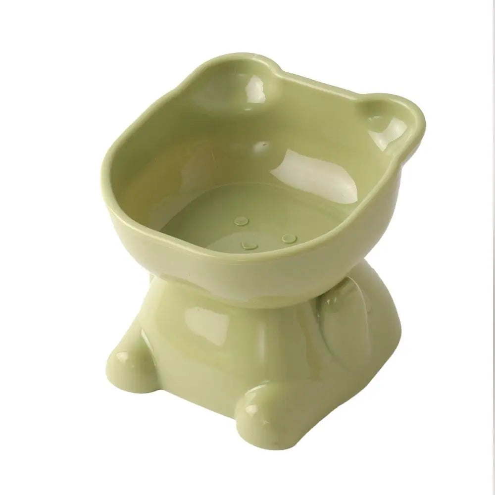 Cute Cat Bowl with High Feet Cervical Spine Protection for Pets