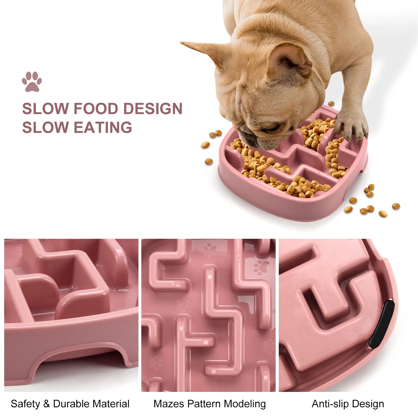 Anti-Choking Pet Bowl – Slow Feeder Dish for Dogs & Cats