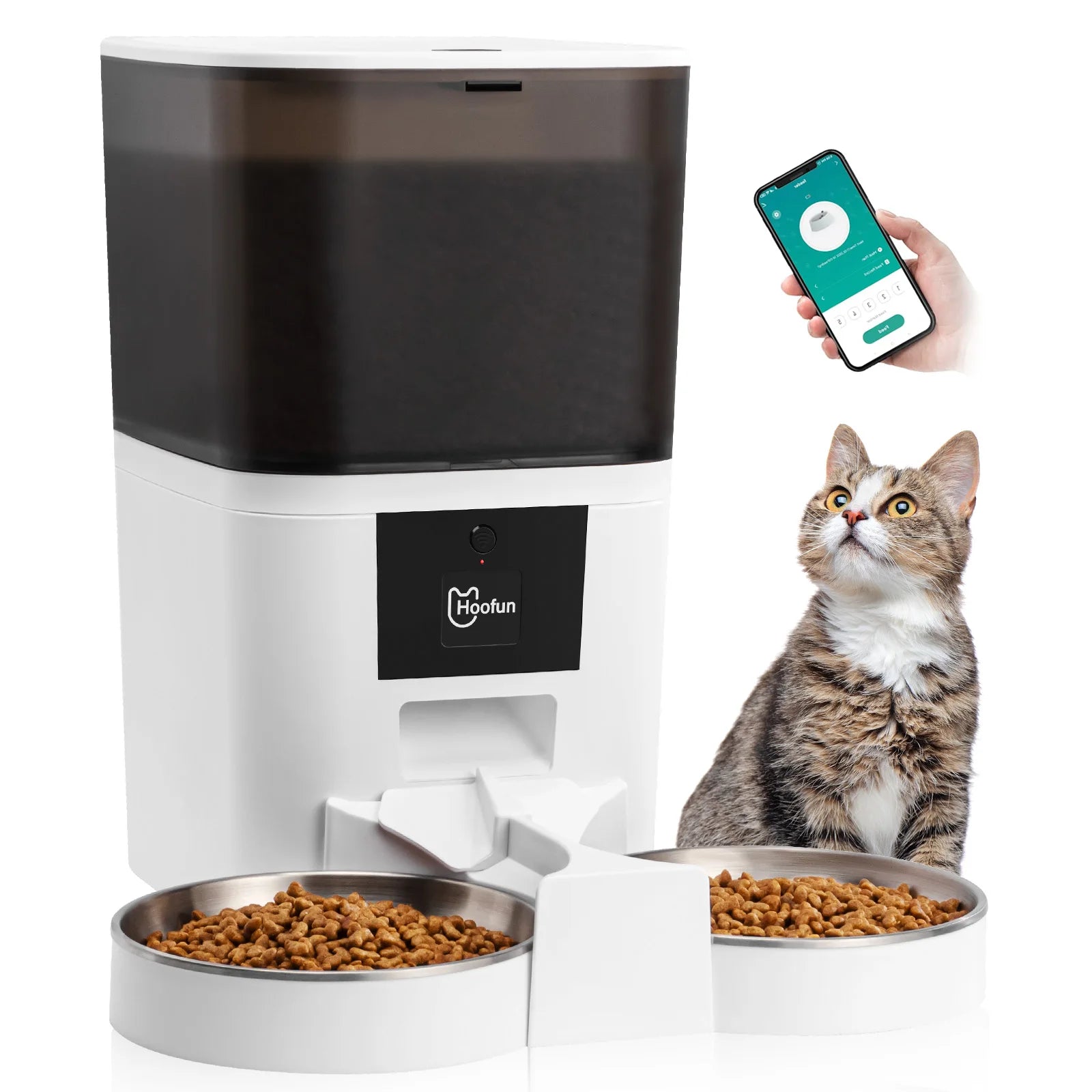 Smart Automatic Pet Feeder Timer, Stainless Steel for Cats & Dogs