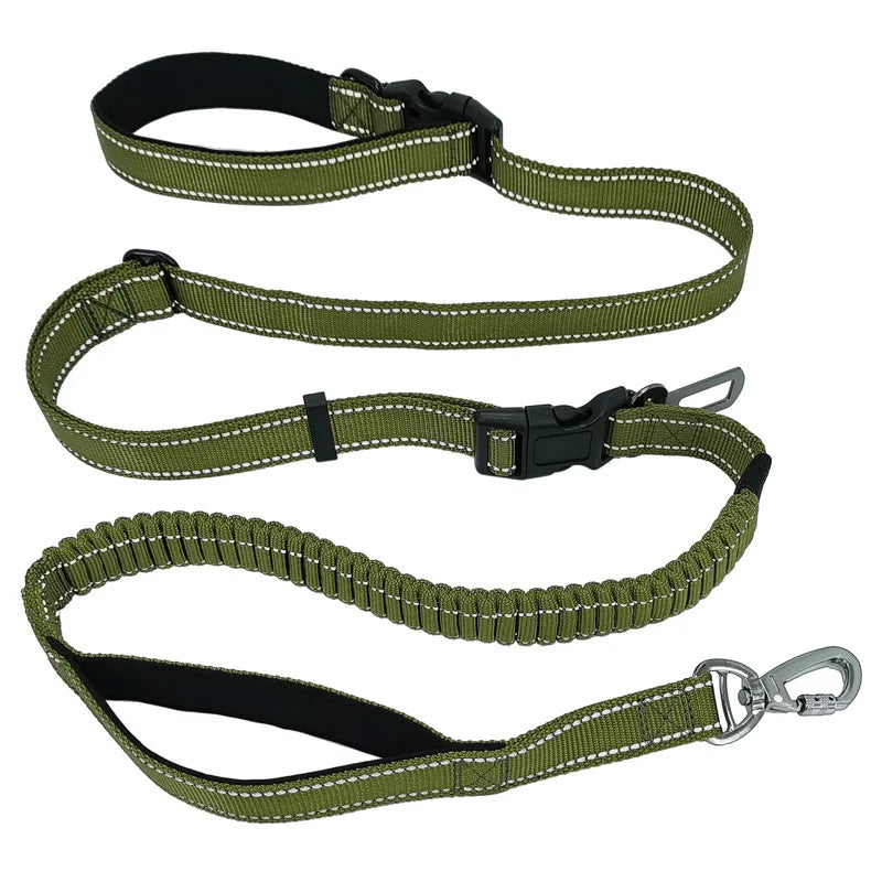 6-in-1 8ft Adjustable Bungee Waist Hands-Free Dog Leash