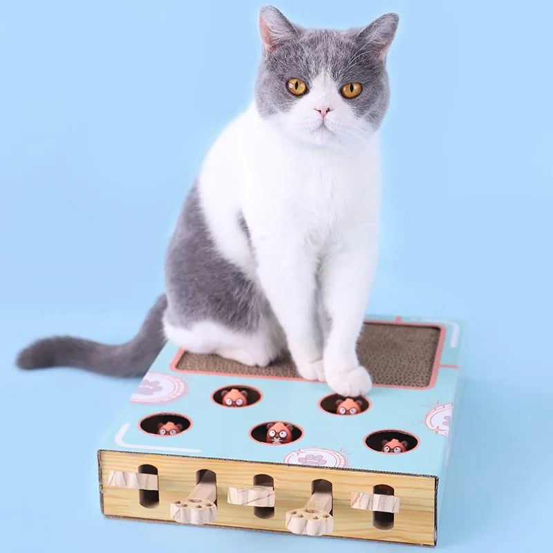 Interactive Cat Toy Hamster Machine for Teasing, Hunting & Scratching